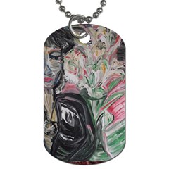 Lady With Lillies Dog Tag (one Side) by bestdesignintheworld