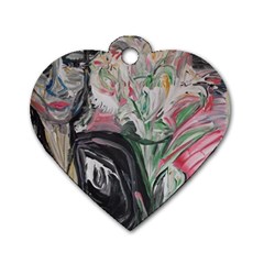 Lady With Lillies Dog Tag Heart (two Sides) by bestdesignintheworld