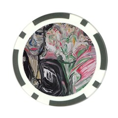 Lady With Lillies Poker Chip Card Guard by bestdesignintheworld