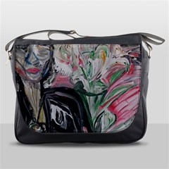 Lady With Lillies Messenger Bags by bestdesignintheworld