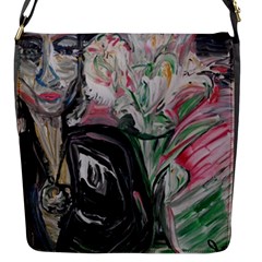 Lady With Lillies Flap Messenger Bag (s) by bestdesignintheworld