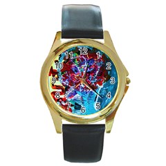 Meet Me In Osaka Round Gold Metal Watch by bestdesignintheworld