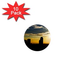 Skyline Sunset Buildings Cityscape 1  Mini Magnet (10 Pack)  by Simbadda