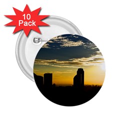 Skyline Sunset Buildings Cityscape 2 25  Buttons (10 Pack)  by Simbadda