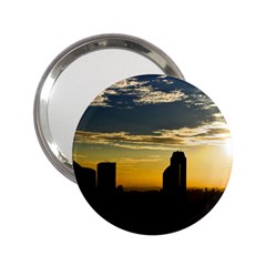 Skyline Sunset Buildings Cityscape 2 25  Handbag Mirrors by Simbadda