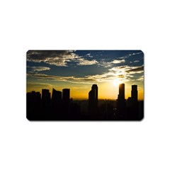 Skyline Sunset Buildings Cityscape Magnet (name Card) by Simbadda