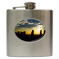 Skyline Sunset Buildings Cityscape Hip Flask (6 Oz)