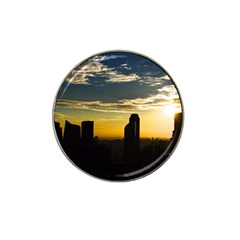 Skyline Sunset Buildings Cityscape Hat Clip Ball Marker (4 Pack) by Simbadda