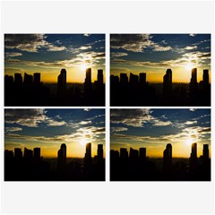 Skyline Sunset Buildings Cityscape Belt Buckles by Simbadda