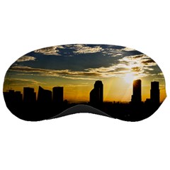 Skyline Sunset Buildings Cityscape Sleeping Masks by Simbadda