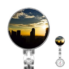 Skyline Sunset Buildings Cityscape Stainless Steel Nurses Watch by Simbadda