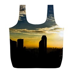 Skyline Sunset Buildings Cityscape Full Print Recycle Bags (l)  by Simbadda