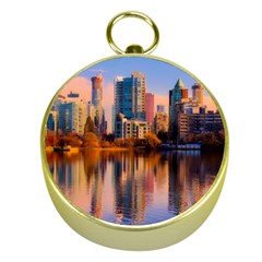 Vancouver Canada Sea Ocean Gold Compasses by Simbadda