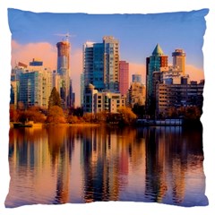 Vancouver Canada Sea Ocean Large Flano Cushion Case (one Side) by Simbadda