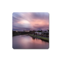 Sunset Melbourne Yarra River Square Magnet by Simbadda