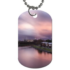 Sunset Melbourne Yarra River Dog Tag (one Side) by Simbadda