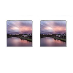 Sunset Melbourne Yarra River Cufflinks (square) by Simbadda