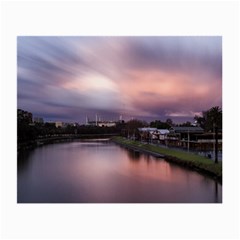 Sunset Melbourne Yarra River Small Glasses Cloth (2-side) by Simbadda