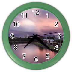 Sunset Melbourne Yarra River Color Wall Clocks by Simbadda