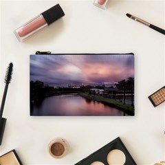 Sunset Melbourne Yarra River Cosmetic Bag (small)  by Simbadda