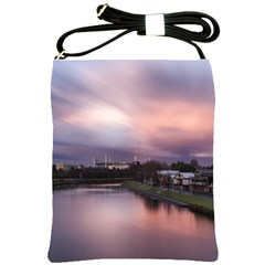 Sunset Melbourne Yarra River Shoulder Sling Bags by Simbadda