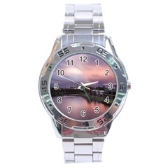 Sunset Melbourne Yarra River Stainless Steel Analogue Watch by Simbadda