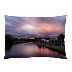 Sunset Melbourne Yarra River Pillow Case (two Sides) by Simbadda