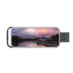 Sunset Melbourne Yarra River Portable Usb Flash (two Sides) by Simbadda