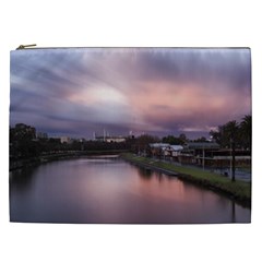 Sunset Melbourne Yarra River Cosmetic Bag (xxl)  by Simbadda