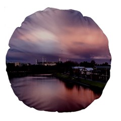 Sunset Melbourne Yarra River Large 18  Premium Round Cushions by Simbadda