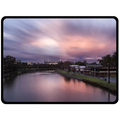 Sunset Melbourne Yarra River Double Sided Fleece Blanket (large)  by Simbadda