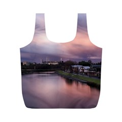 Sunset Melbourne Yarra River Full Print Recycle Bags (m)  by Simbadda