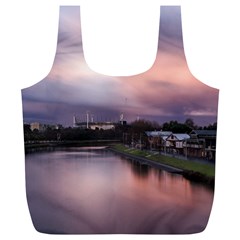 Sunset Melbourne Yarra River Full Print Recycle Bags (l)  by Simbadda