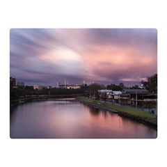 Sunset Melbourne Yarra River Double Sided Flano Blanket (mini)  by Simbadda