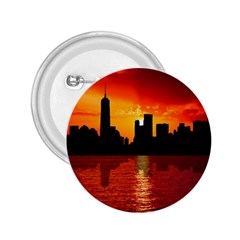 Skyline New York City Sunset Dusk 2 25  Buttons by Simbadda