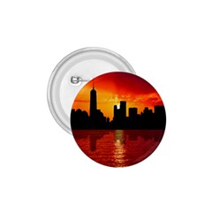 Skyline New York City Sunset Dusk 1.75  Buttons