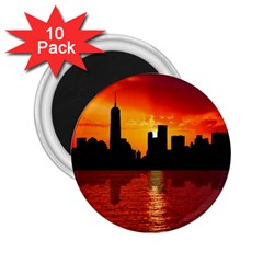 Skyline New York City Sunset Dusk 2.25  Magnets (10 pack) 