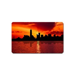 Skyline New York City Sunset Dusk Magnet (Name Card)