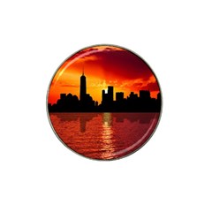 Skyline New York City Sunset Dusk Hat Clip Ball Marker