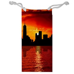 Skyline New York City Sunset Dusk Jewelry Bag