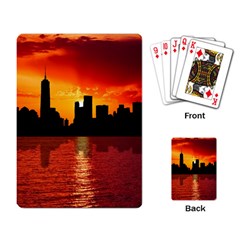 Skyline New York City Sunset Dusk Playing Card