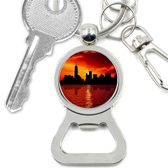 Skyline New York City Sunset Dusk Button Necklaces