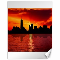 Skyline New York City Sunset Dusk Canvas 12  X 16   by Simbadda