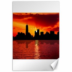 Skyline New York City Sunset Dusk Canvas 24  X 36  by Simbadda