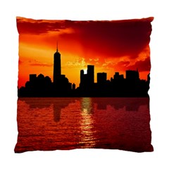 Skyline New York City Sunset Dusk Standard Cushion Case (two Sides) by Simbadda