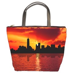 Skyline New York City Sunset Dusk Bucket Bags