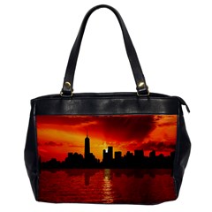 Skyline New York City Sunset Dusk Office Handbags