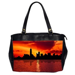 Skyline New York City Sunset Dusk Office Handbags (2 Sides) 