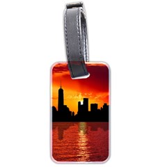 Skyline New York City Sunset Dusk Luggage Tags (two Sides) by Simbadda