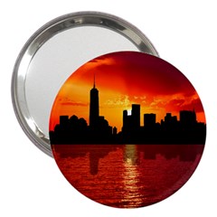 Skyline New York City Sunset Dusk 3  Handbag Mirrors by Simbadda